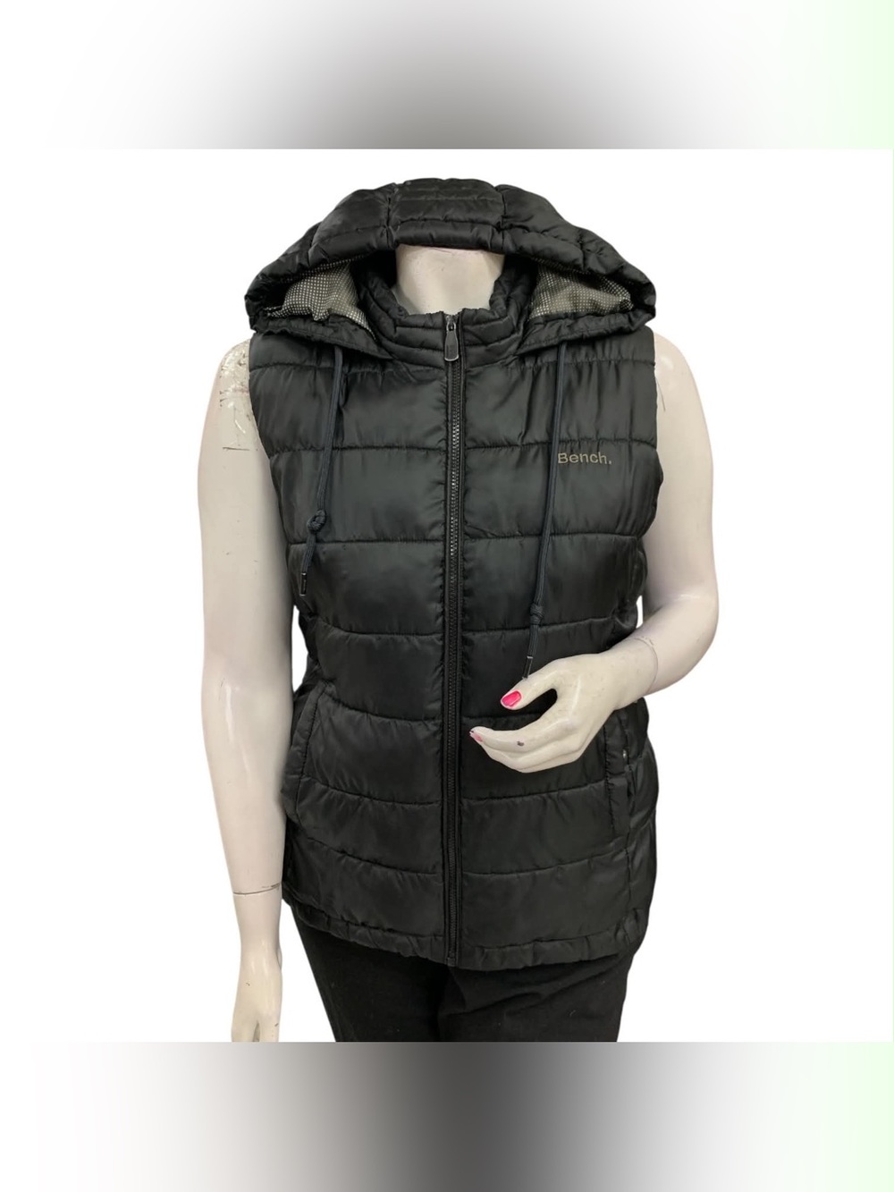 Bench Black Quilted Hooded Puffer Vest Size 2X